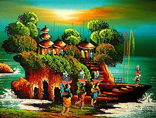 Amazon.co.jp: バリアート絵画 M 横 アハマッドの風景画 『朝陽の